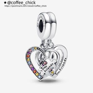 Pandora Puzzle Piece Hearts Splittable Friendship Dangle Charm